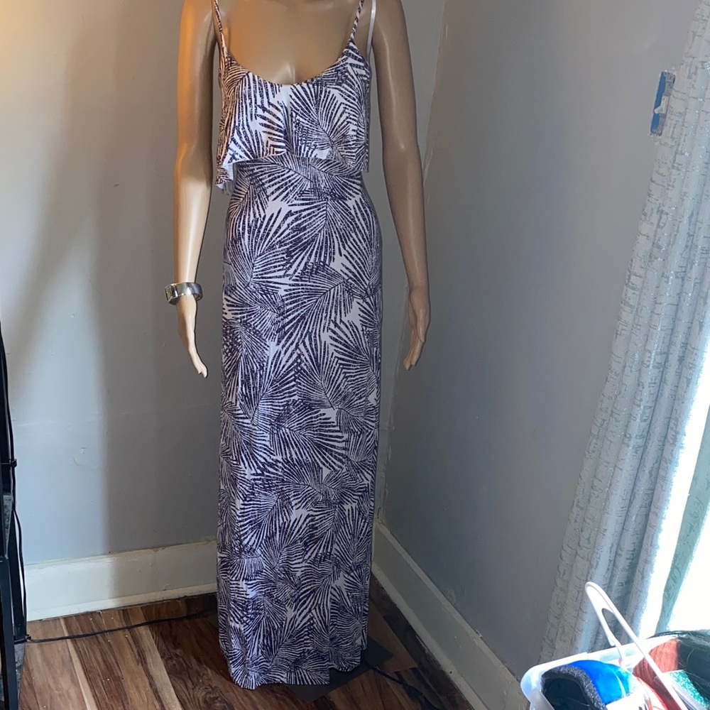 Tart Purple Palm-Print Maxi Dress